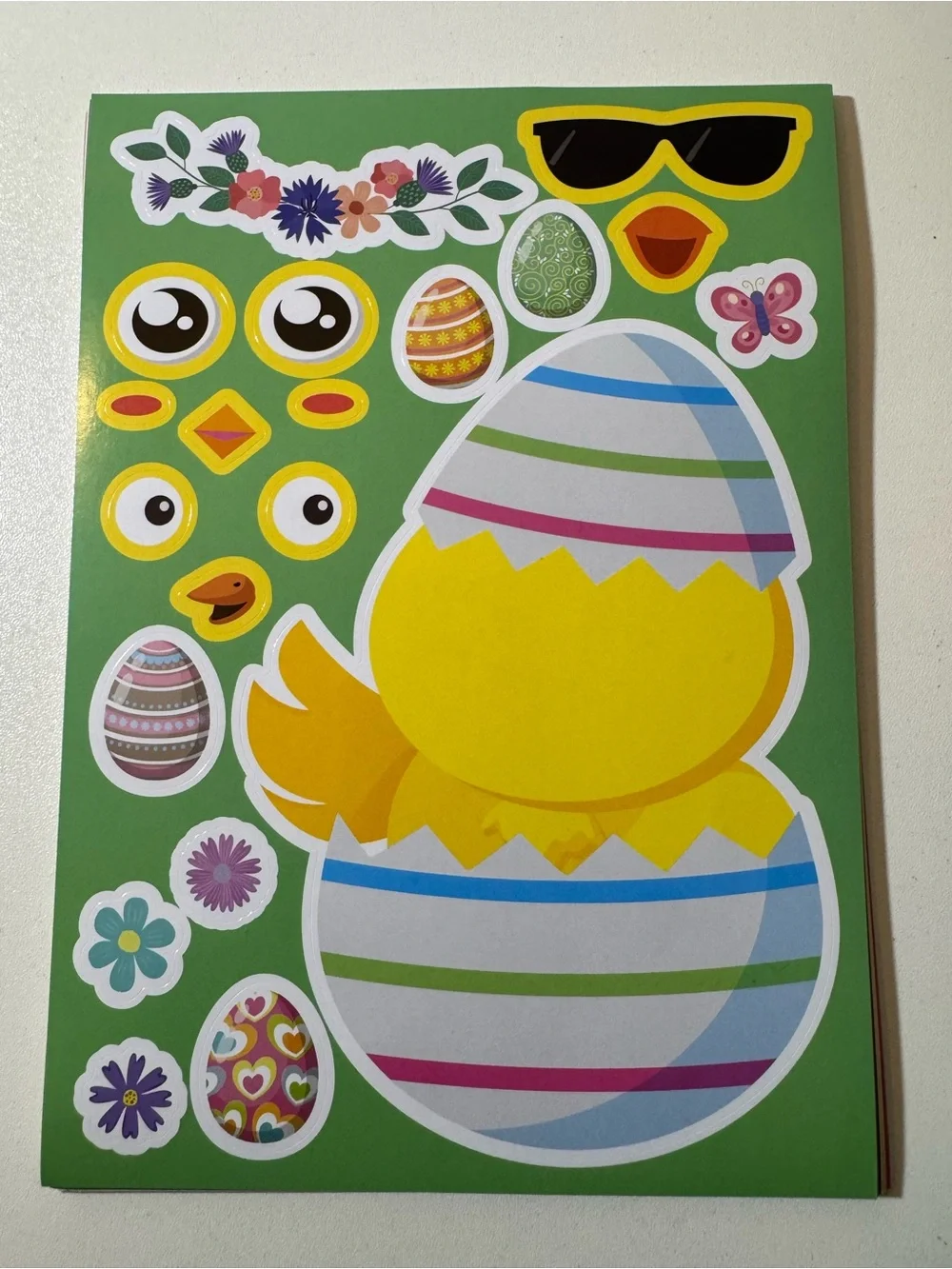 24 Easter Bunny & Egg Sticker Sheets - Colorful Party Stickers (Assorted Colors)